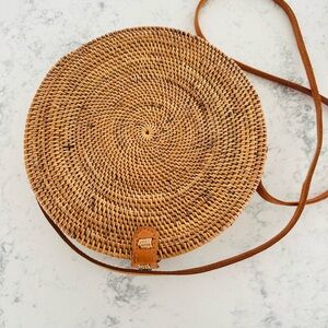 Mavis Round Ratan Cross Body Purse